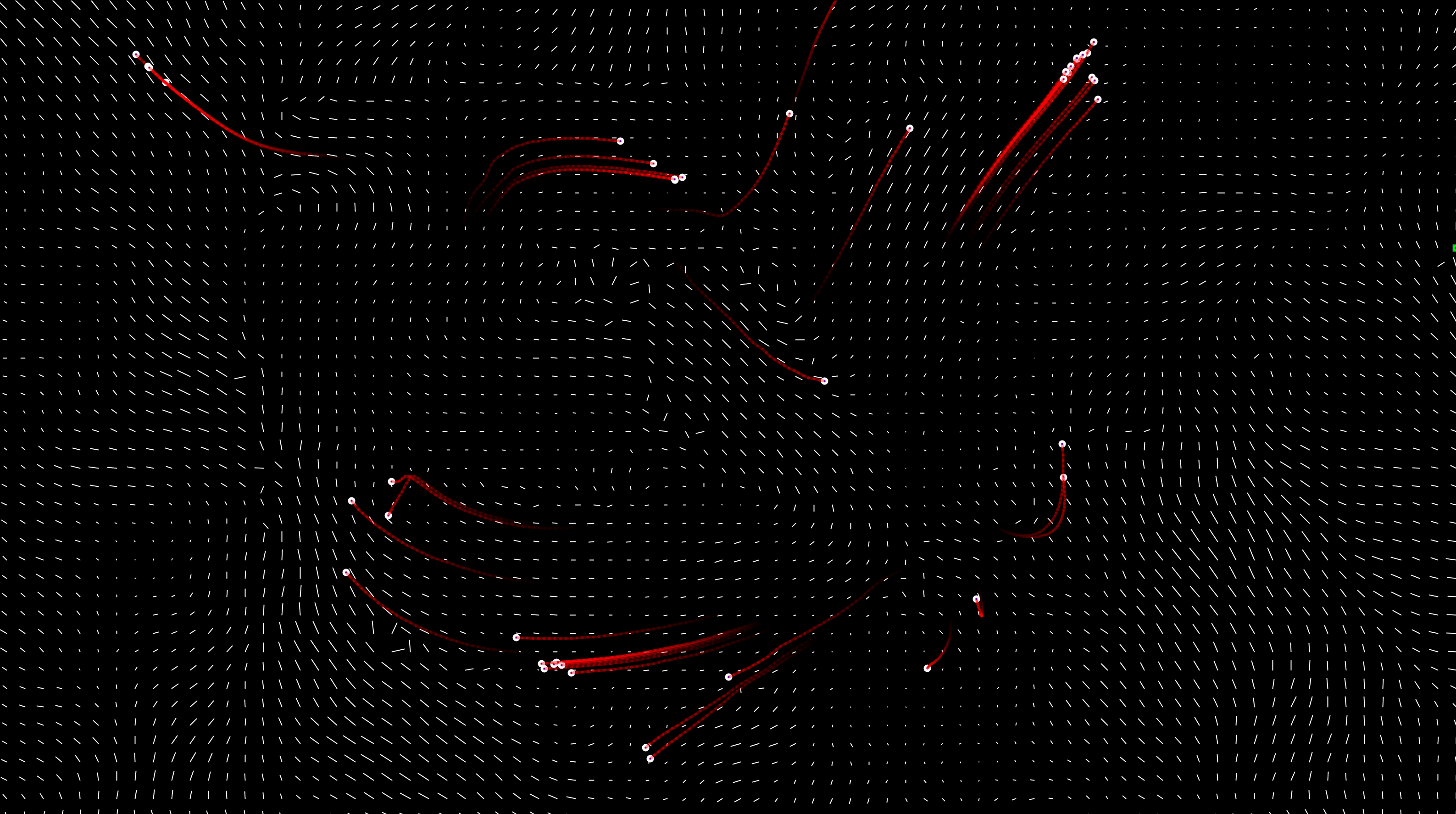 Particles drift through a mutable force field